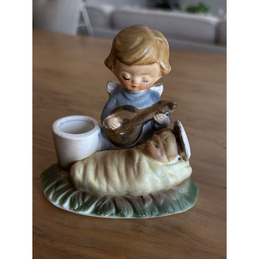 Vintage 1963 Holt Howard Angel Baby Jesus Candle Holder Figurine Mid Century
